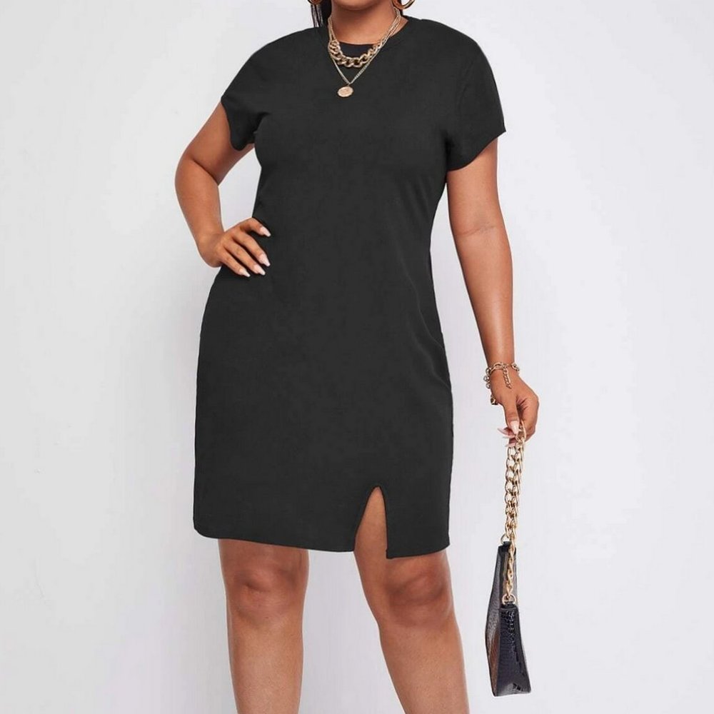 SHEIN Split Hem Tee Dress